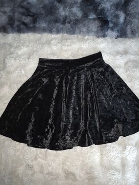 Black Velvet A-Line Skater Skirt